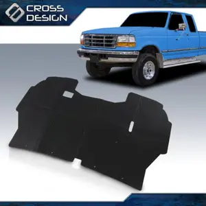 CROSSDESIGN Hood Insulation Pad 92-97 F250 F350 w/ Clips Fit For 92-96 Ford F150 Truck Under