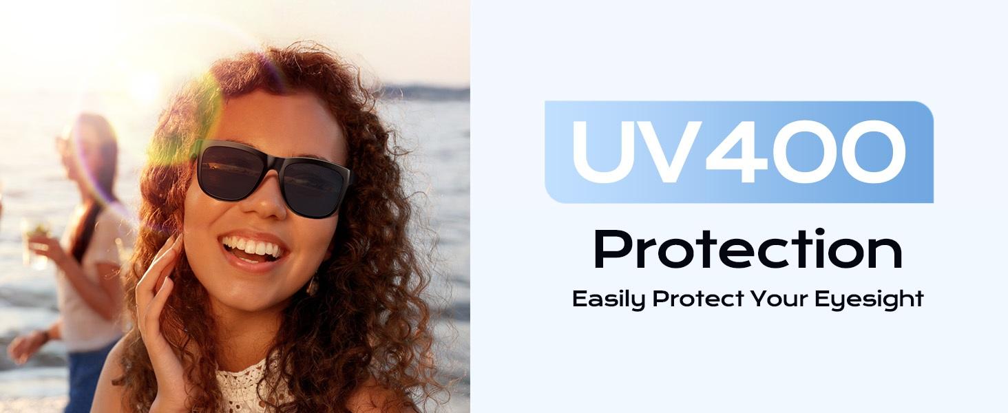 Smart Bluetooth Glasses,Built-in Mic & Speakers,Smart Wireless Headphone Sunglasses for Men and Women,Athletic/Outdoor UV Protection and Voice Control,Unisex(Black)