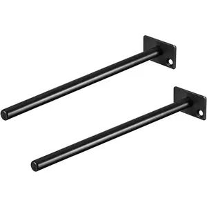 Shelf Brackets, 2Pcs 10" - Metal Hidden Floating Shelf Bracket, Round Invisible Shelf Supports, for Wood Shelves Storage Rack Furniture Hardware