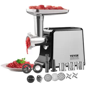 VEVOR Meat Grinder, 3 Lbs/Min Capacity Electric Meat Grinders with Blade, Grinding Plate, Sausage Maker, Kubbe Kit, Stainless Steel Meat Mincer for Home KitchenVEVOR Super Brand Day