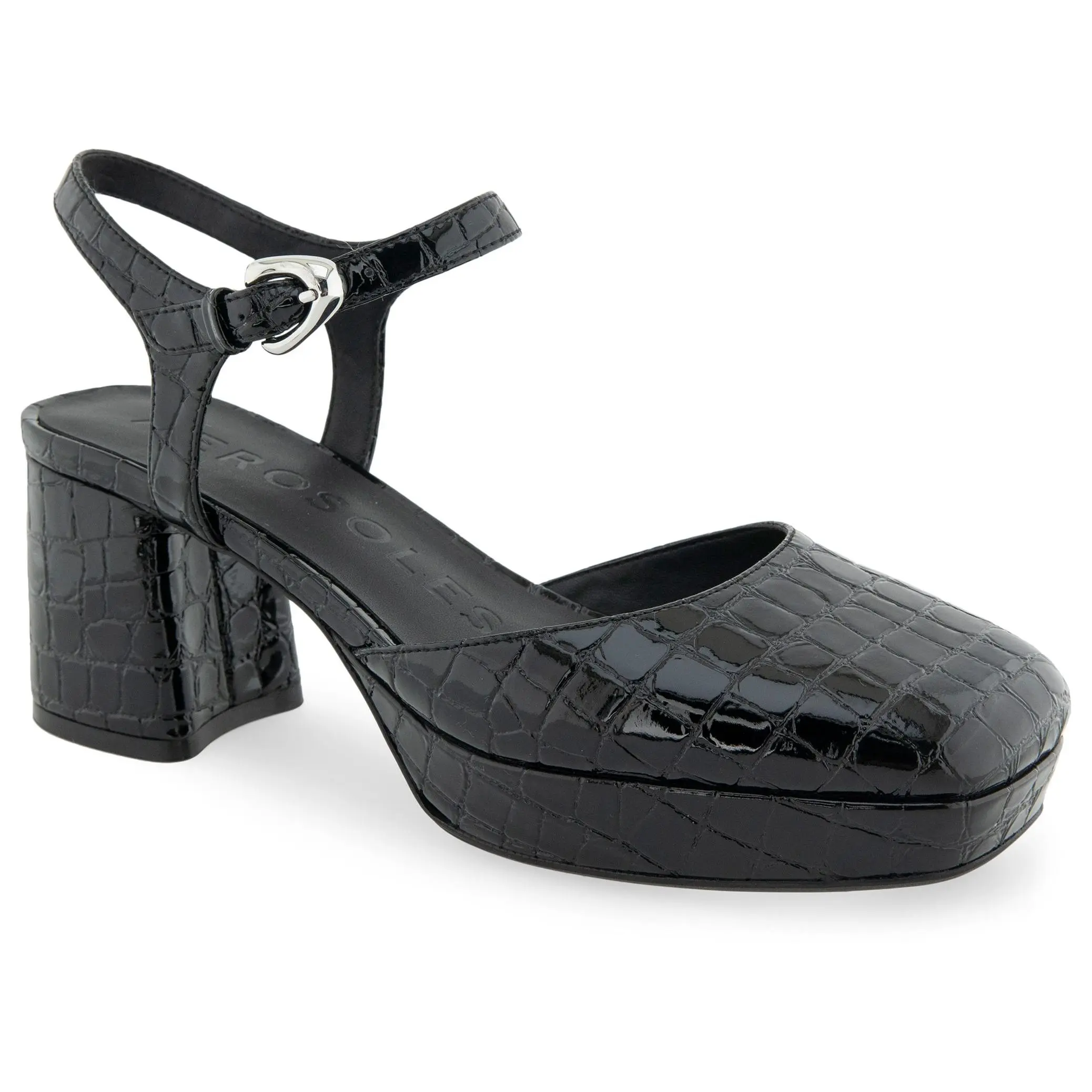 Aerosoles Ankle Strap Chunky Platform Pump - Soir