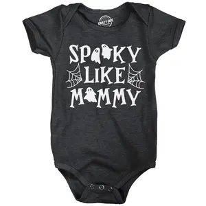 Spooky Like Mommy Baby Bodysuit Funny Sarcastic Halloween Graphic Novelty Jumper For Infants Funny Baby Onesies Halloween Clothes for Baby Novelty Onesie Black -