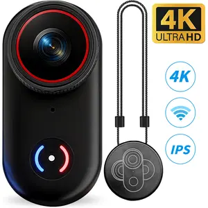 Mini Action Camera with 360° Rotatable Clip Magnetic,4K Wearable Body Cam with WiFi,Pocket Camera  Hands-Free for Cycling Pet Vlogging, IP65 Waterproof Portable Sport DV