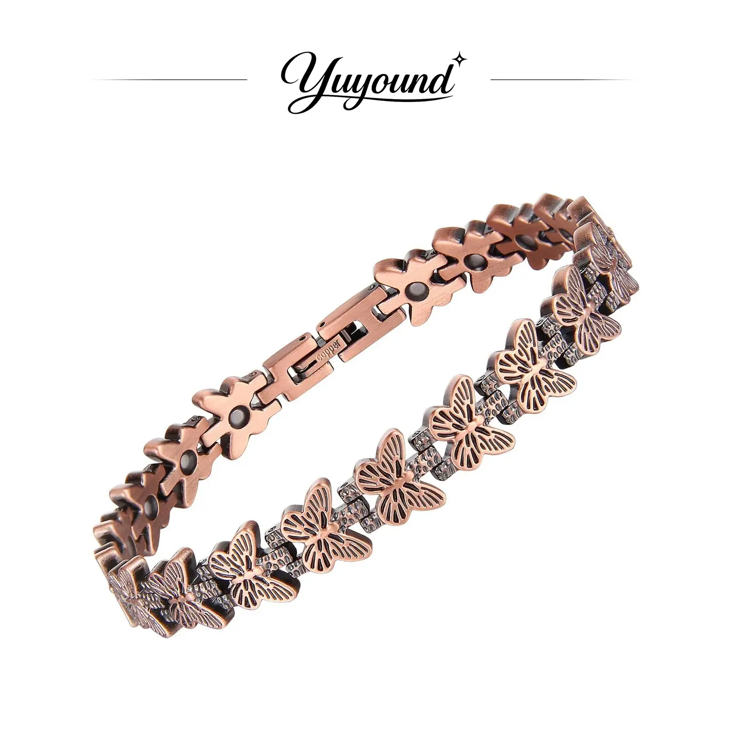 Women's Copper Magnetic Bracelet, Adjustable Metal Open Bangle with Neodymium Magnets for Daily Wear, Meaningful Valentine's Day Gift with Sizing Tool and Jewelry Box, Valentine Gifts, Energy Magnetic Bracelet, Dimensions, Matching Pair, Valentines Day, M
