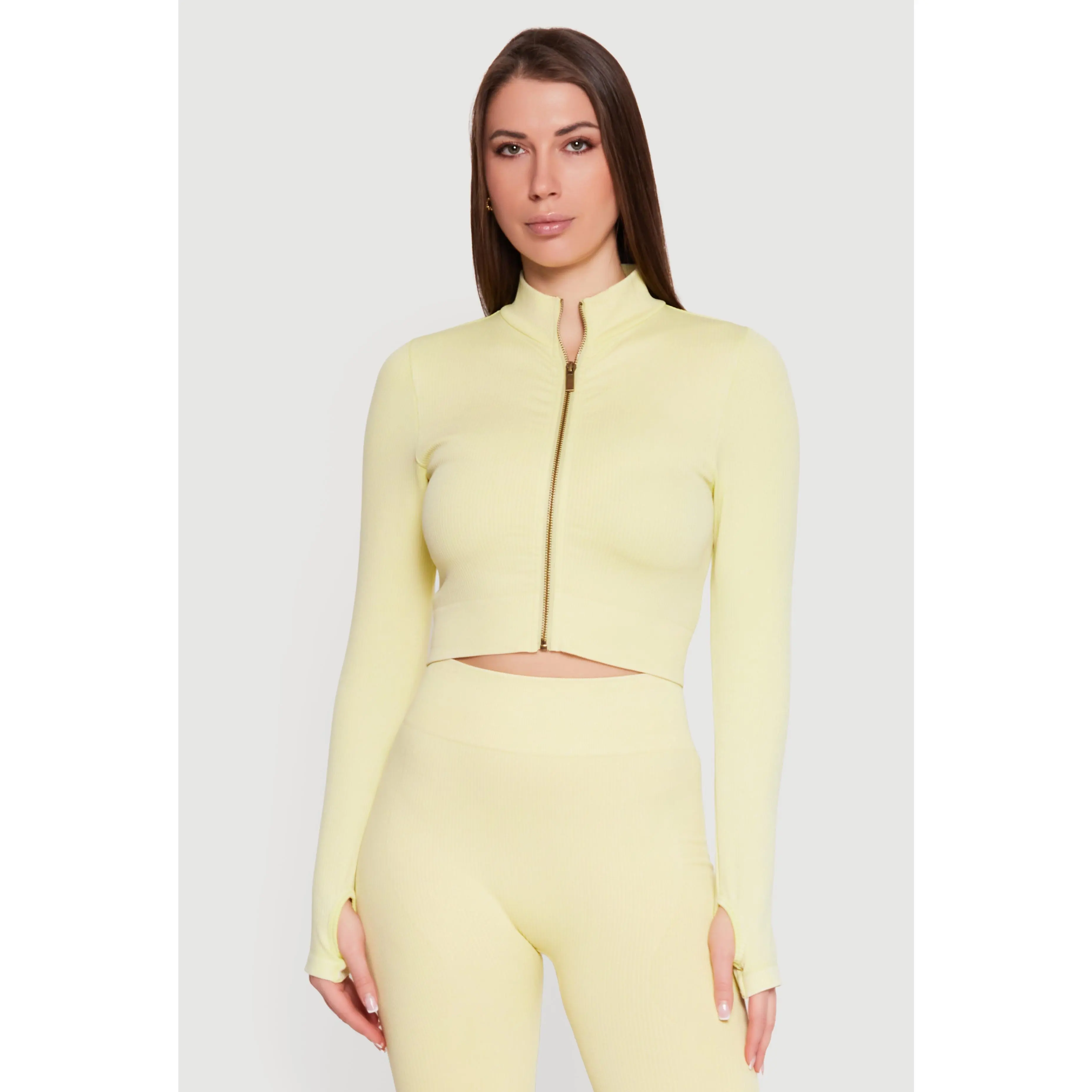 Compression Rib Seamless Cropped Active Jacket