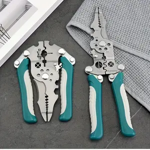 16-in-1 Heavy-Duty Professional Electrical Pliers Foldable Multi-Tool Wire Stripper Crimper Cable Cutter Forged Steel Ergonomic Grip Essential Hardware Tool