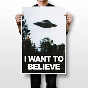 The Files Vintage Sci-fi TV Series Poster - I Want to Believe UFO Wall Art - Home Decor - Wall Decor - Poster Paper