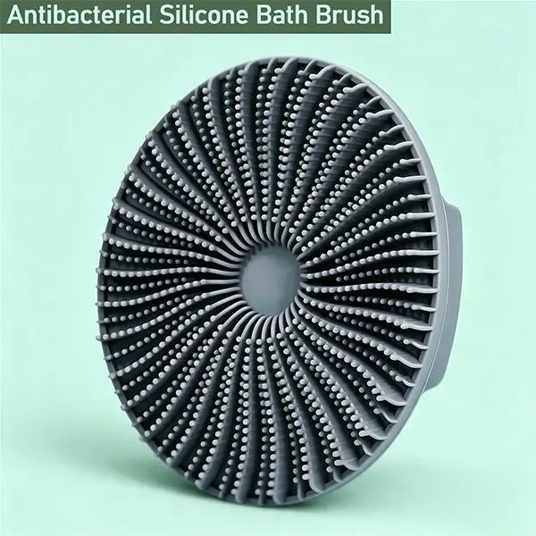 Body Scrubber - Antimicrobial Silicone Shower Brush for Sensitive Skin & Body Breakouts | Exfoliating Body Cleanser for Dead Skin Removal, Deep Clean, Oily Skin, Smooth Skin,Shower Tool for Men & Women bathroom accessory black matte