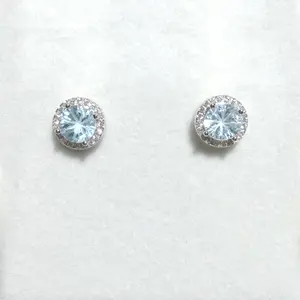 S925 sterling silver Natural Topaz earrings set size wirh a 8*8mm, for Women, Girl friend, Brides, Grils as &Birthday Gift, Perfect for Daily Wear and Party, Valentine's Day Gift