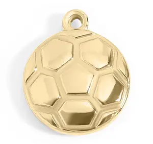 Gold Soccer Ball Charm – 18K Gold PVD Stainless Steel Sports Pendant Necklace