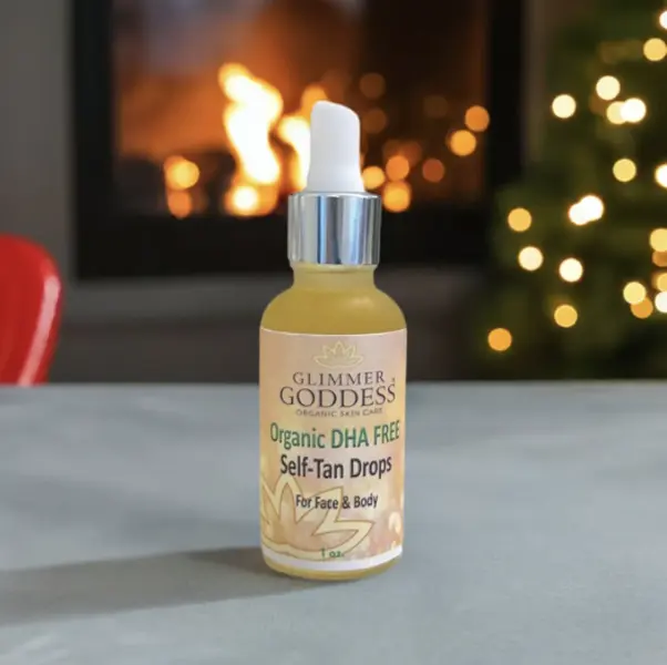 Glimmer Goddess 5-Star Organic DHA Free Tanning Drops for Face & Body - 1 oz
