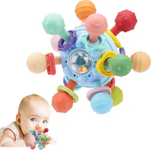 Baby Montessori Sensory Toys + Teething Toys for 0‑12 Months Developmental Infant Toys for Babies & Toddlers, Baby Teether Set for 0‑3‑6‑9‑12 Months, Montessori Learning Gifts for 1‑2 Year Old Boys & Girls