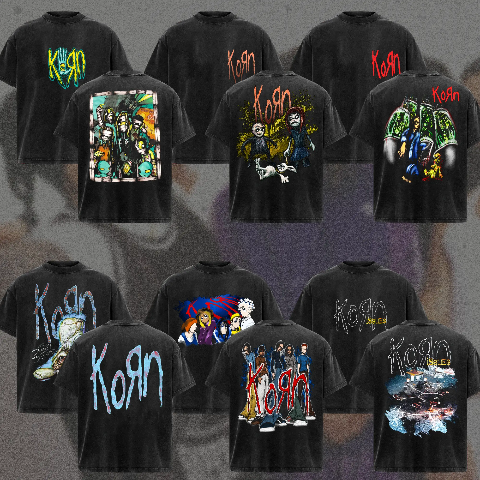 Korn Band T-Shirt, Dark Nu Metal Graphic Tee, Distressed 90s Angst Aesthetic Shirt, Vintage Heavy Music Merch, Gift for Fans, Unisex Tee for Men & Women