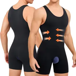 Tummy Control Bodysuit for Men, Compression Bodysuit, Sleeveless, Body Shaper Underwear