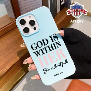 Large Hole Frosted TPU Phone Case for iPhone 15 Plus 16 Pro Max 14 13 12 11 XS XR God is within her Pattern Pocket-Friendly Shockproof Silicone Protective SoftCase
