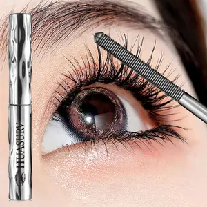 Huasurv Steel Tube Mascara, Clear Long Curl Waterproof Sweatproof Easy Apply, Perfect for Parties Festivals Mother's Day Gifts