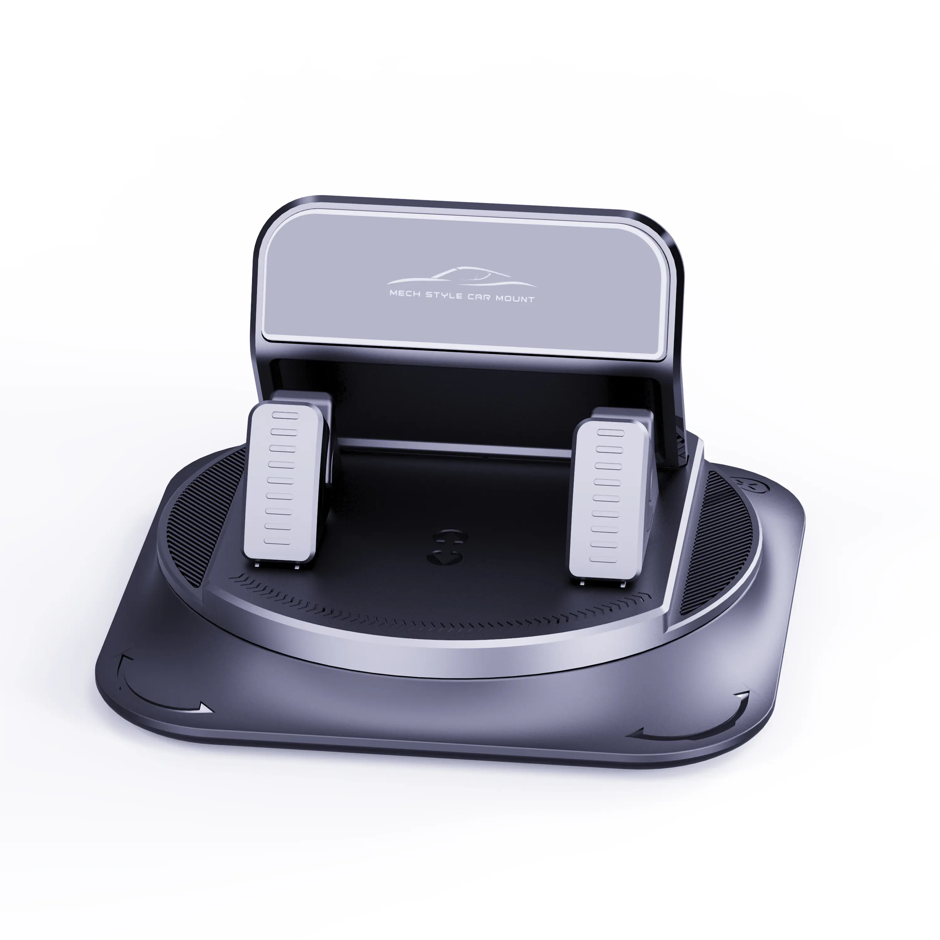 Universal Car Dashboard Phone Holder, 360° Swivel Rotation Bracket, Adjustable Spring Clamp & Anti-Slip Base, Easy One Hand Operation for iPhone, Samsung and Android Smartphones