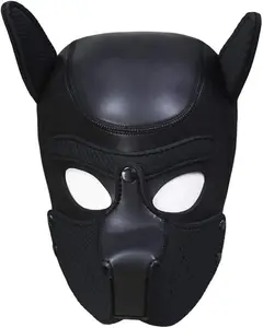 Rubber puppy head mask, full-face dog head mask for cosplay, suitable for cosplay and costume parties.