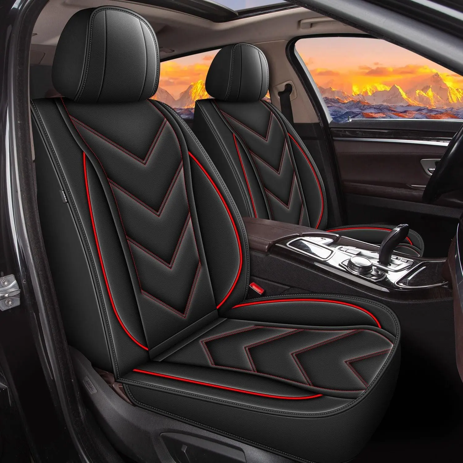 Full Set Leather Car Seat Protectors for Chevrolet Chevy Colorado 2015-2026, Waterproof 2-Row 5-Seat Cushion Protector, Airbag-Compatible Car Seat Cover
