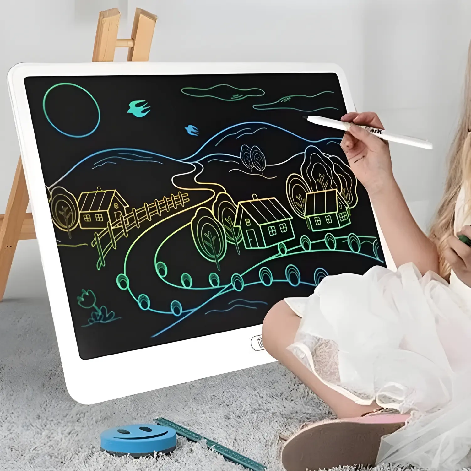 LCD Writing Tablet,Reusable Doodle Board, Scribble Tablet with Stylus Pen Drawing Pad, No Mess Drawing Pad,Educational Travel Toy for Boys & Girls, Ideal Birthday & Holiday Gift, Digital Drawing Tablet