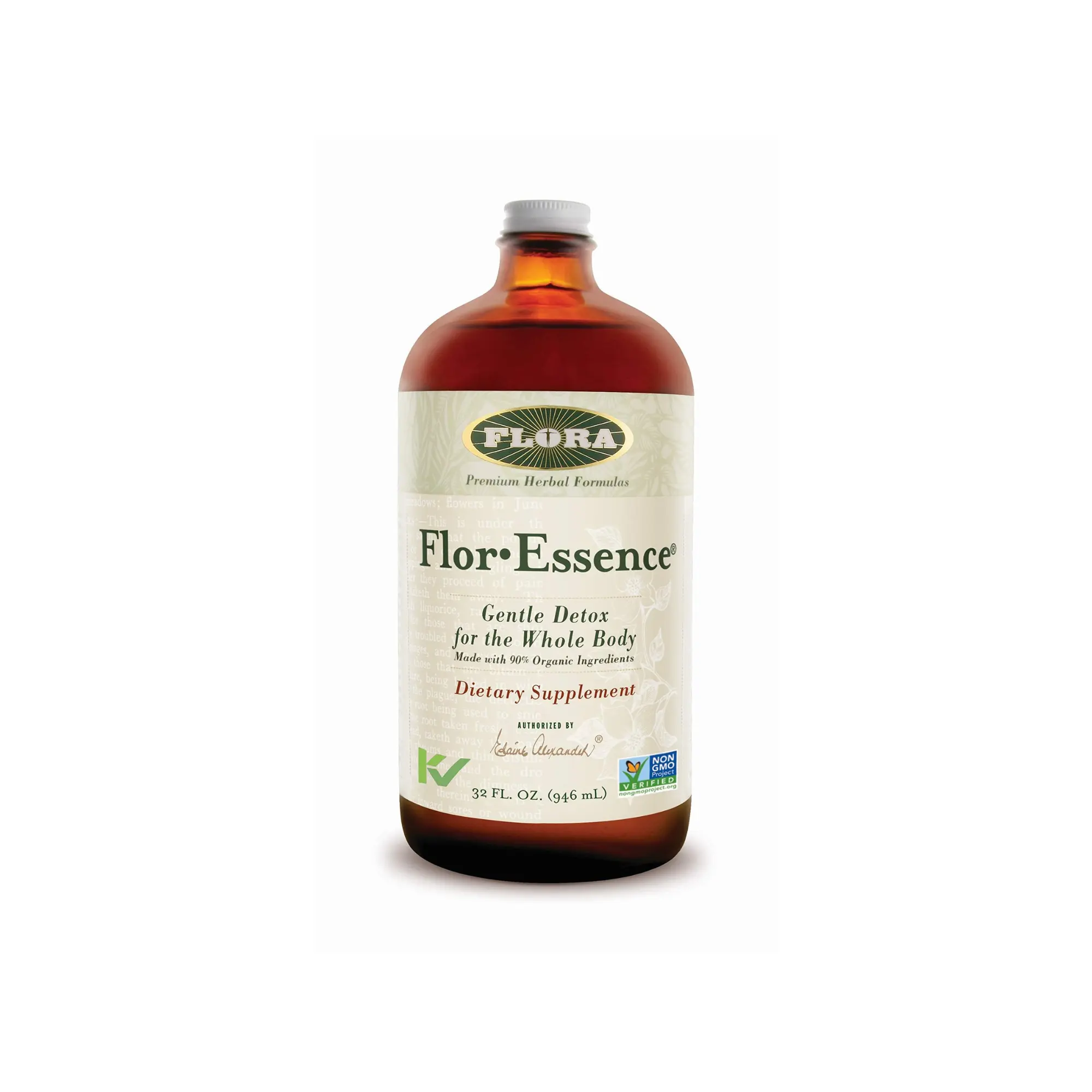 Flora Health Flor Essence Liquid Tea Blend - Gentle Detox Cleanse with Burdock Root, Slippery Elm, Kelp, Thistle - Premium Organic Ingredients