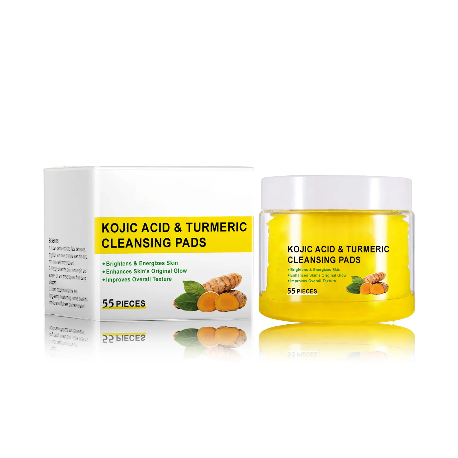 Turmeric Cleansing & Exfoliating Pads, Gentle Brightening Face Pads for Moisturizing, Smoothing and Daily Facial Skin Care