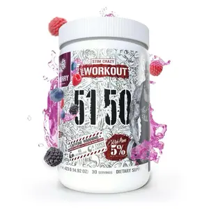 5% Nutrition Rich Piana 5150 High Stim Pre-Workout Fitness Supplement Powder | Healthcare Dietary Support, 400mg Caffeine, Citrulline, Beta Alanine, N-Acetyl L-Tyrosine | 30 Servings (Blue Ice)