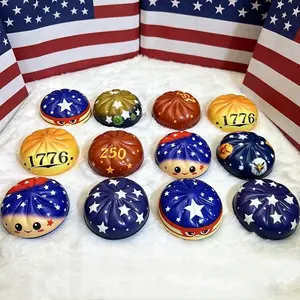 2026 Us Independence Day 250th Anniversary PU Slow Rebound Stress Relief Toy, Unique Shape Baozi Squeeze Fun, Perfect Gift Idea