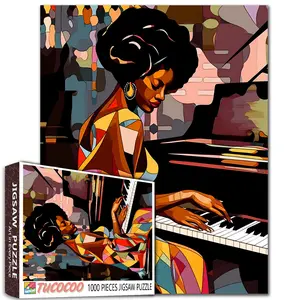 Tucocoo Piano Lady 1000 Pieces Jigsaw Puzzle Eco-Friendly Durable Family Game Brain Training Stress Relief Challenging Wall Decor Perfect Gift 70x50cm