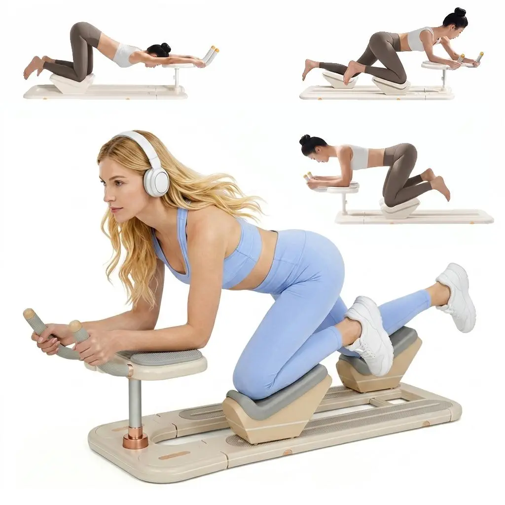 Multi-functional Ab Workout Board - Lightweight Detachable Back-Twisting Abdominal Trainer with Built-in Phone Holder, Cushioned Pads, Adjustable Home Workout Gear for Core Muscle Training, Full-Body Core Activation