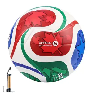 Size 5 Soccer Ball, Waterproof PU Leather, Official Match Ball, with Pump & Needles