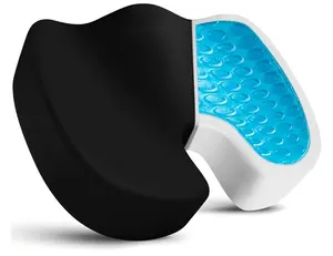 Memory Foam Seat Cushion, Ergonomic Coccyx Pad for Office Chair, Non-Slip Chair Pillow, Party & Gifting Use for Desk, Gaming, Car, Wheelchair, Black