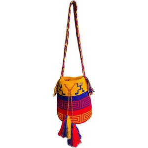 Fairtrade Handmade WAYUU Bag Cross Body Mochila BAG For Women Handcrafted Colombian Artistry Boho Large Authentic Design Durable Cotton Threads Adjustable Strap Cultural Treasure