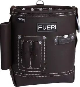 FUERI Leather Nail Pouch & Tool Bag Kit – High-grade finish leather, durable carpenter & electrician organizer belt holder. Ideal for pros. Buy Now!