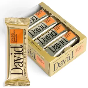 David Protein Bar - 28g Protein - Peanut Butter Chocolate Chunk (12 Bars)