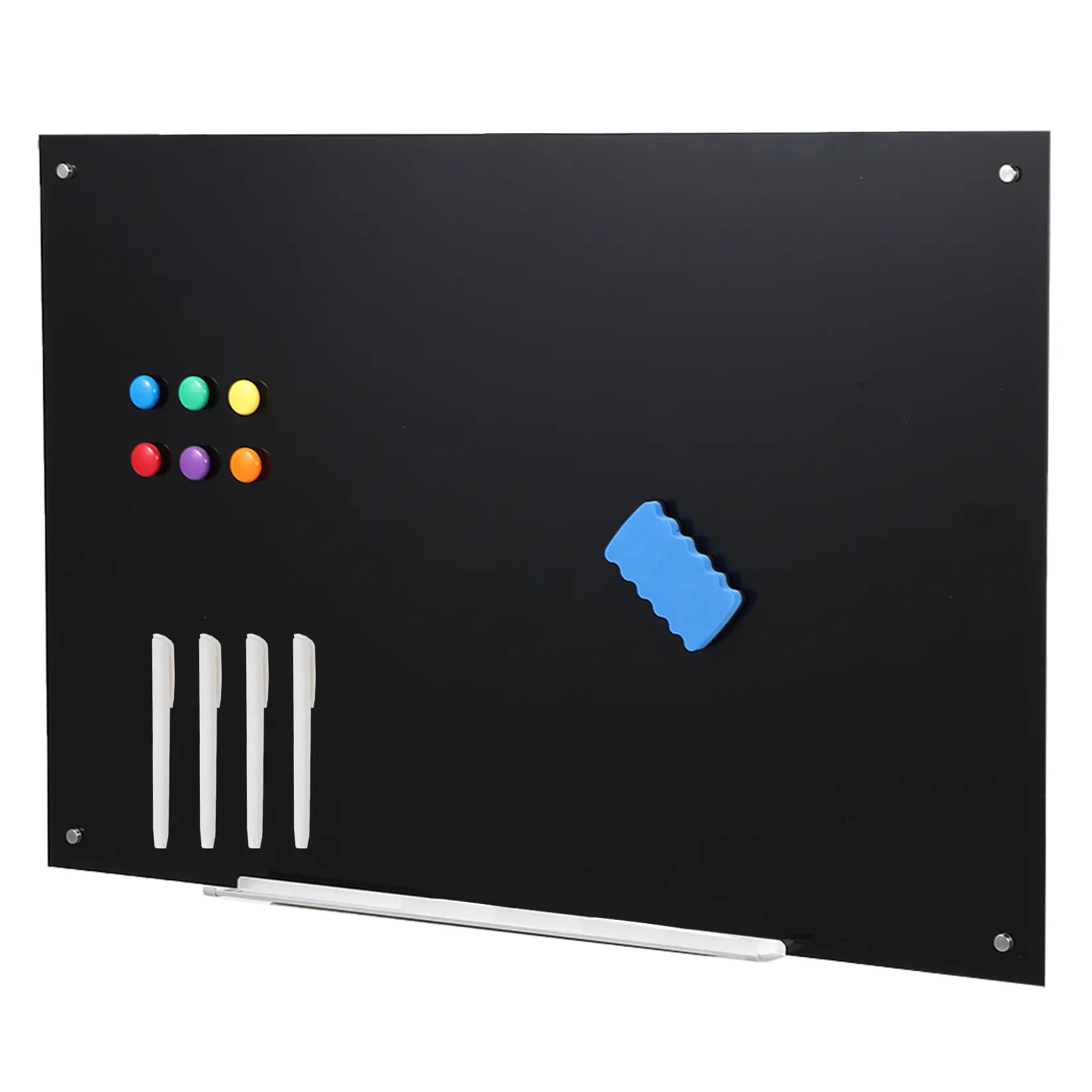 Frameless Magnetic Glass Whiteboard - Large Tempered Glass Dry Erase Board - Wall Mounted Clear Mark-Resistant Writing Surface - Office, School, Home