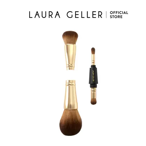Laura Geller Geller To-Go 4-in-1 Travel Makeup Brush with Interchangeable Heads for Baked Cream and Liquid Products