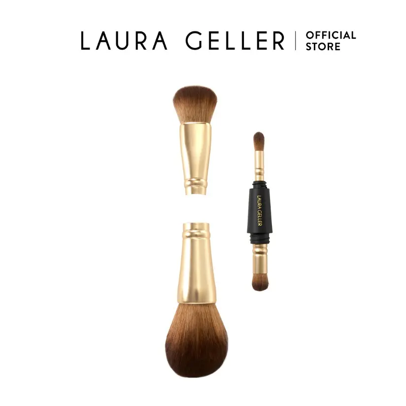 Laura Geller Geller To-Go 4-in-1 Travel Makeup Brush with Interchangeable Heads for Baked Cream and Liquid Products