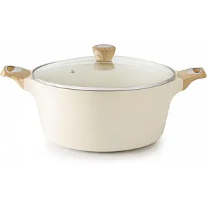 Ceramic Non-Stick Pot with Lid 2.6/4.5/6.6/8.5 Quart Soup Pot Casserole Non-Toxic Healthy Noodle Pot Large Cooking Pot Stew Pot Suitable for Induction Cooker