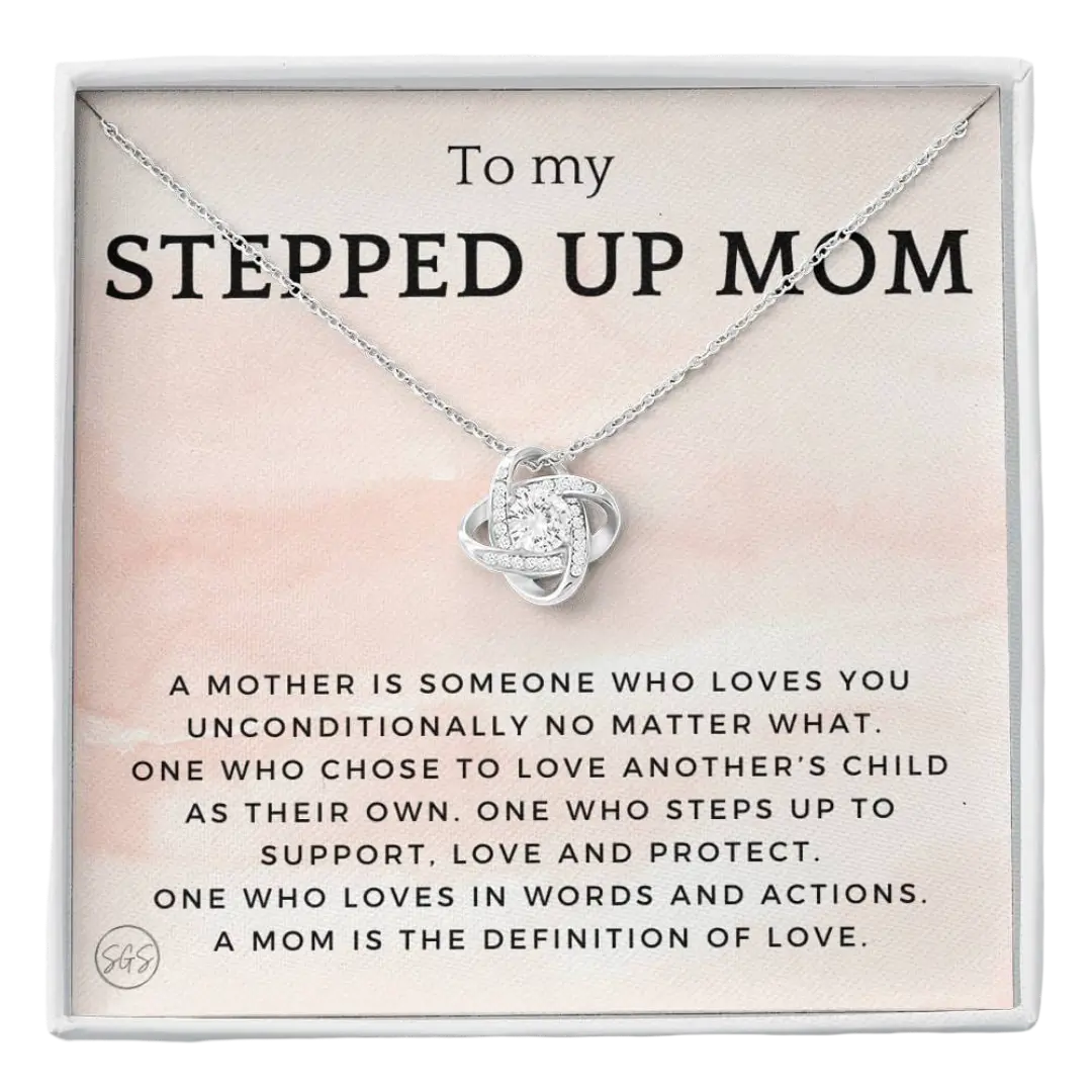 Stepped Up Mom | Stuff Gina Says, Gift for Stepmom, Bonus Mom, Foster, Adopted Mother, Grandma, Second Mama, From Step Daughter Son, Christmas Birthday
