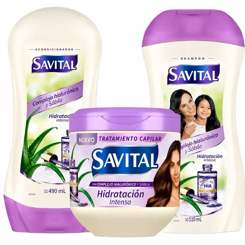 Savital 3-Piece Hair Care Kit - 510 ml Shampoo, 490 ml Conditioner, 550 g Treatment