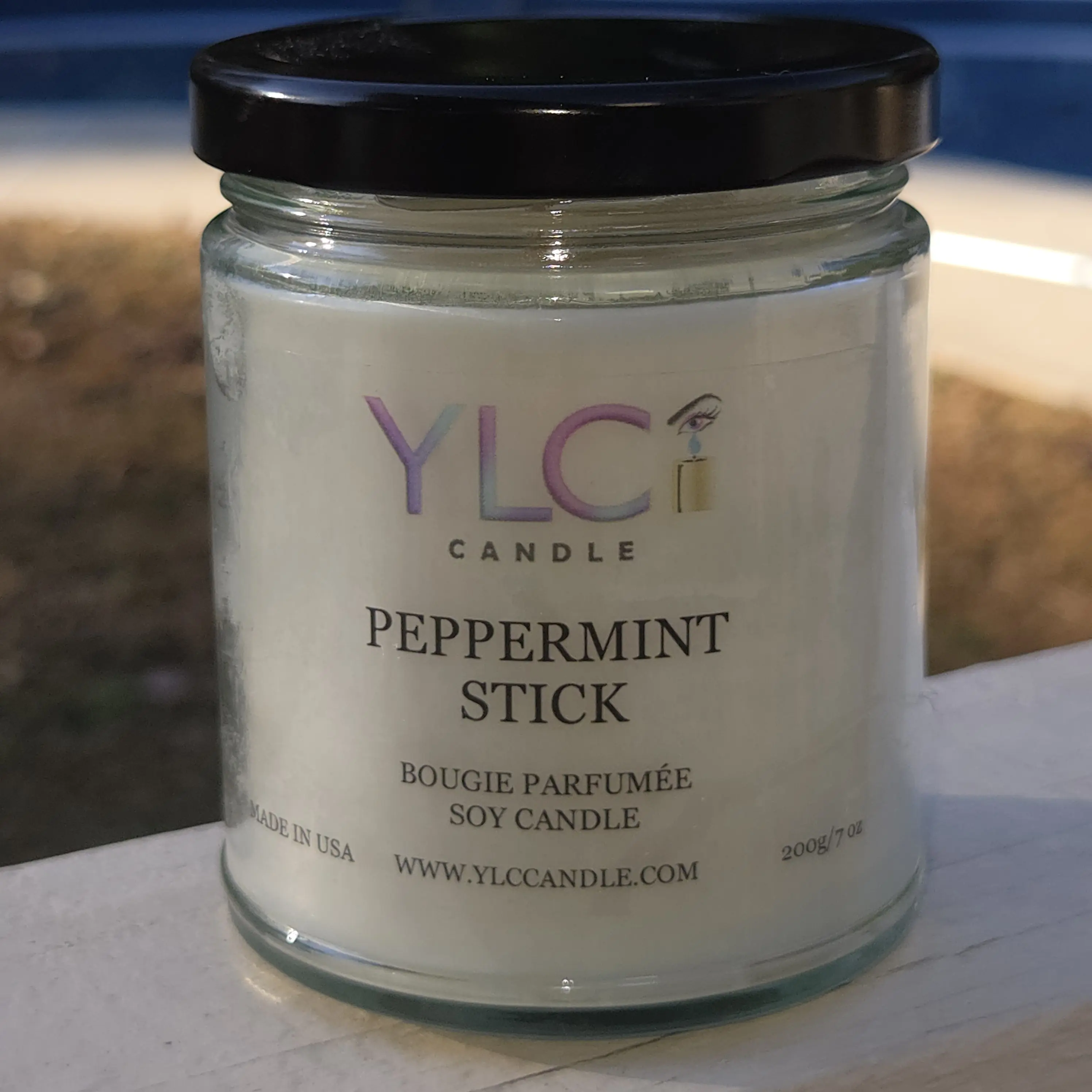 YLC CANDLE PEPPERMINT STICK - STRESS RELIEF SOY CANDLE - 7oz, 16oz, 26oz, - HOUSEHOLD CANDLE, AROMATHERAPY CANDLE