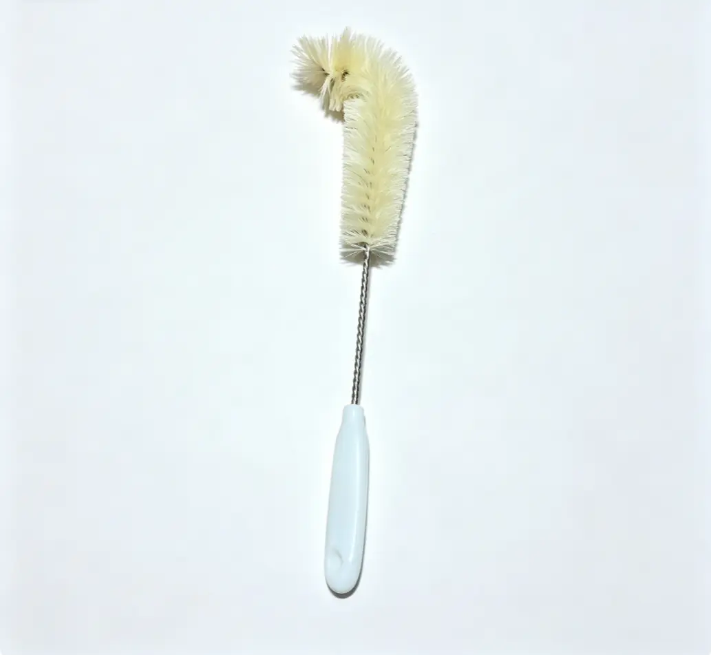 Curved Bottle Cleaning Brush, Long Handle Flexible Cleaner for Narrow Neck Glass Flask, Water Bottles, Jars & Containers