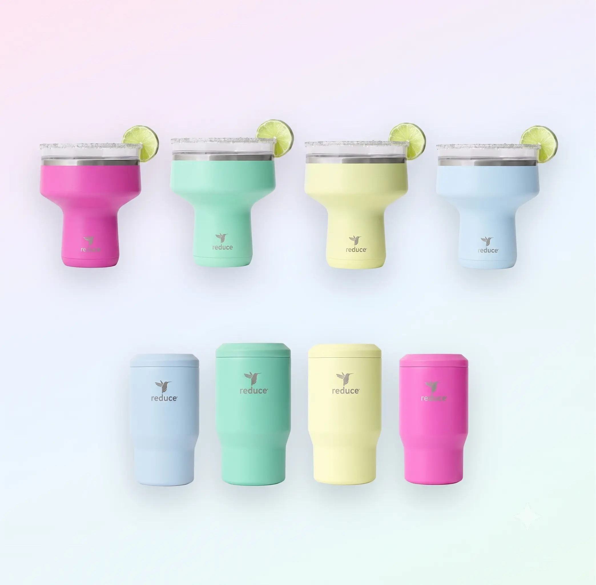 Reduce Party Pack Bundle - 8-Pack Set with 4 Saltini Cocktail Tumblers + 4 Insulated Drink Coolers