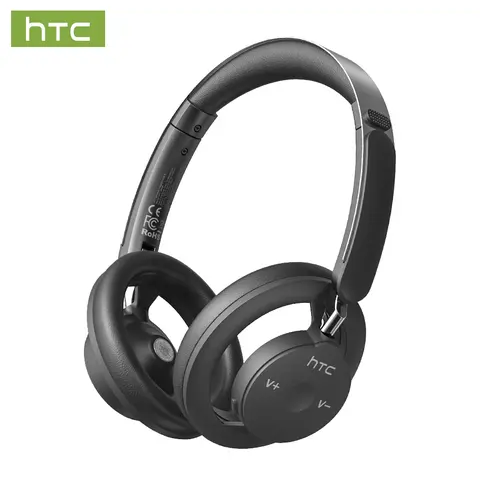 HTC HP06 Folding Over-Ear Wireless Headphone - Lightweight, Bluetooth Connectivity, HIFI Stereo, Built-in Microphone, Sound Isolator, Active Noise Cancellation, Remote Control, 26 Hours Total/7-Hour Listening, for Gaming & Phones