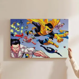 Invincible Battle-Worn Poster - Essential for Comic Book Aficionados Ideal for Gaming Rooms Lounges and Collectors' Displays Featuring Stunning Fandom Design