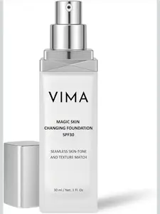 Vima Color Changing Foundation 1 fl oz with Sunscreen Fragrance-Free Paraben-Free Vegan Lightweight Long-Lasting Coverage SPF 30