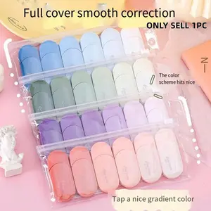 6 Piece Gradual Color Correction Tape Set, Smooth Correction, Instant Tape for Writing Errors, Easy to Use Smearer, Office School Supplies, Writing Tools