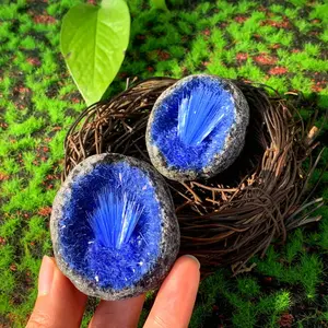 60-80g Blue Copper Ore Magnetite Goethite Quartz Crystal Cluster , Blue Needle Ironstone Healing Colorful Blue Specimens Reiki Home Decor