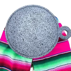 Stone Griddle 18 in 1 Piece Circular Design with Handle As Shown in the Image